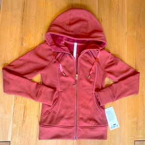 Lululemon Scuba Full Zip Hoodie *Plush - Heathered soft cranberry sz 4 NWT